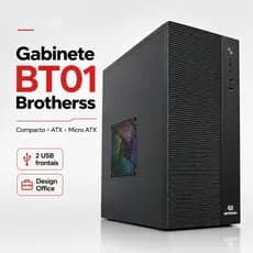 Gabinete Micro Atx e ATX Mid Tower Compacto Moderno Escritório Office Trabalho Bt01 Brotherss Preto