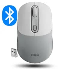 Mouse Sem Fio Office 2 em 1Wireless + Bluetooth Aoc Ms300 Escritório Trabalho Comercio Jogos