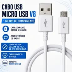 Cabo Celular Cabo Turbo Cabo V8 Compatível com Samsung Galaxy J5  J7  J2  S5 S7 Moto G5 G5 G4  E5