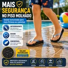 Chinelo De Dedo Infantil (ANTIDERRAPANTE) Unissex Macio Confortável Praia 90% borracha 10% Eva