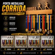 PORTA MEDALHAS CORRIDA NATAÇÃO BIKE Triathlon MDF 3mm VAZADO 18-24-36-48 GANCHOS