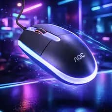 Mouse Gamer Rgb Ultra Leve 57g Óptico 2000dpi Usb Jogos para Fps Cs2 Valorant Fortnite GM150 AOC