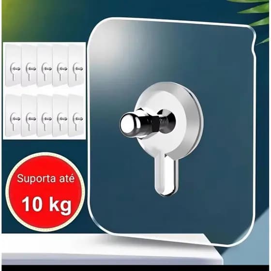 10pç Suporte Parafuso Prego Fixação Adesivo Sem Furar Parede Branco