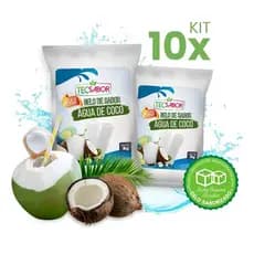 Kit 10x Base Gelo De Sabor Água De Coco 1kg Tecsabor