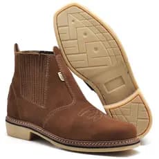 Botina Bota Masculina Couro Bovino Legítimo Country F1000 Pronta Entrega