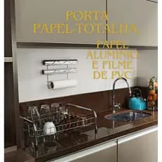 Porta Suporte Papel Toalha Alumínio Rolos Triplo Filme Pvc