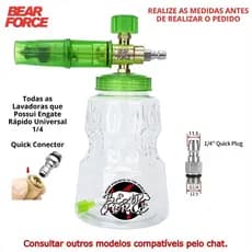 Snow Foam Bear Force Canhão Espuma Lavadora Alta Pressão Engate Rápido 1/4 Profissional