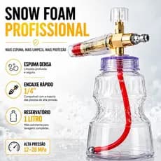 Snow Foam 1 Litro em Latão com Engate Rápido 1/4 para Lavadora Alta Pressão
