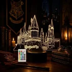 Luminária Led 3d | Harry Potter Castelo Hogwarts | Abajur Multicores
