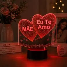 Luminária Led 3D Dia das Mães Presente Criativo Abajur 7 Presente Criativo Decoração Multicores
