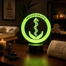 Luminária Led 3d Massoterapia Massagem Massagista Abajur Presente Criativo Decoração Multicores