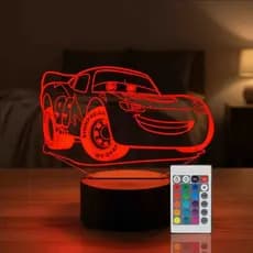 Luminária Led 3d | Carros Relâmpago Mac Queen | Abajur Presente Criativo Decoração
