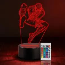 Luminária Led 3D Homem Aranha Herói 1 Presente Criativo Decoração