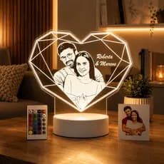 Luminária LED Personalizada Presente Dia Dos Namorados Casal Foto Família