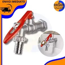 Torneira Esfera Porta Cadeado Metal Saída 3/4 – Uso em Jardim, Quintal e Lavanderia