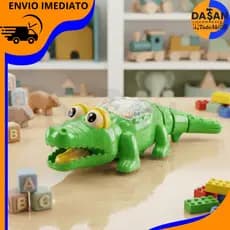KIT 2/4/6/8 Brinquedos Infantis Jacaré Movido a Corda com luz para a sua Criança