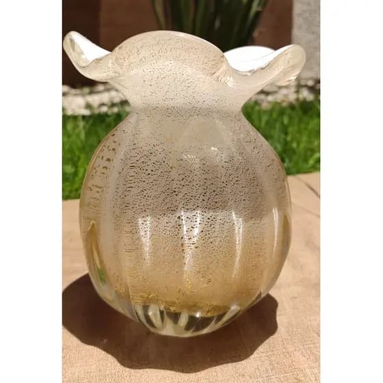 Vaso De Decoração Trouxinha Ouro 24k- São Marcos Cristal
