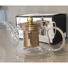 Chaleira De Vidro Borossilicato Wolff Com Infusor Dourado