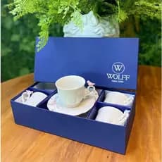 Conjunto 4 Xícaras Chá 200ml E Pires Wolff Birds Passarinho