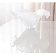 Centro De Mesa Yasmim De Murano - Cristal Branco Perola