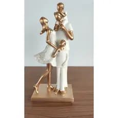 Escultura Decorativa De Família: Papai, Mamãe E Dois Filhos