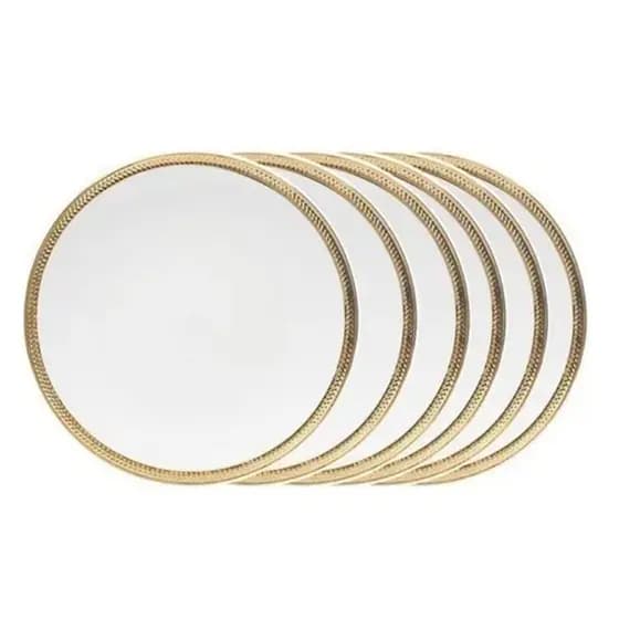 Conj. 6 Pratos Sobremesa Porcelana Dourado Paddy 19cm Wolff