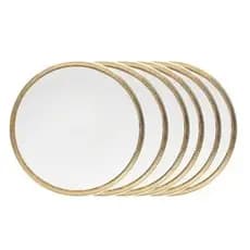 Conj. 6 Pratos Sobremesa Porcelana Dourado Paddy 19cm Wolff