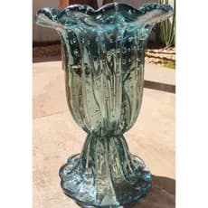 Vaso De Decoração Em Murano Modelo: Buquê, Azul Aquamarine