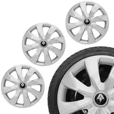 Jogo Calota Aro 14 Renault Clio Sandero Logan 2004...2020 Prata