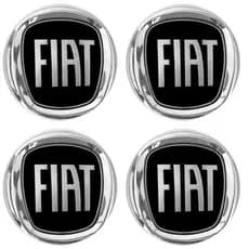 Emblema Fiat Dark Black Calota Roda Resinado 48 Mm - 4unidades