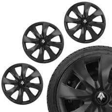 Jogo Calota Aro 14 Linha Renault Clio Logan Sandero Megane Scénic Preto Fosco