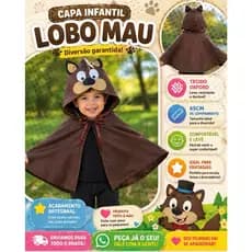 Capa fantasia infantil lobo mau