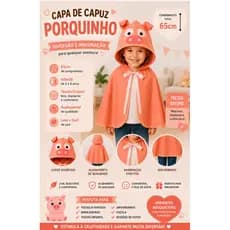 capa infantil porquinho - fantasia
