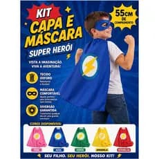 capa e máscara super herói lembrança de aniversário infantil