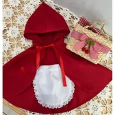 kit Fantasia Chapeuzinho Vermelho - Sacola de palha + capa Chapeuzinho Vermelho - SEM AVENTAL