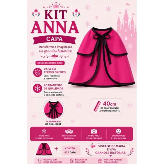 Capa Anna Frozen - Fantasia Anna Frozen - Somente a capa