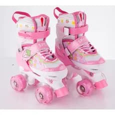 Patins Quad Lindo Tam./ajustável  Morango Led