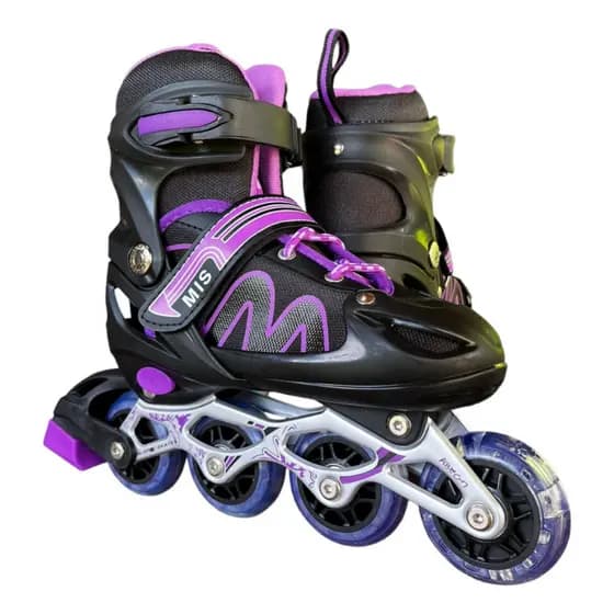 Patins roller inlline preto com roxo