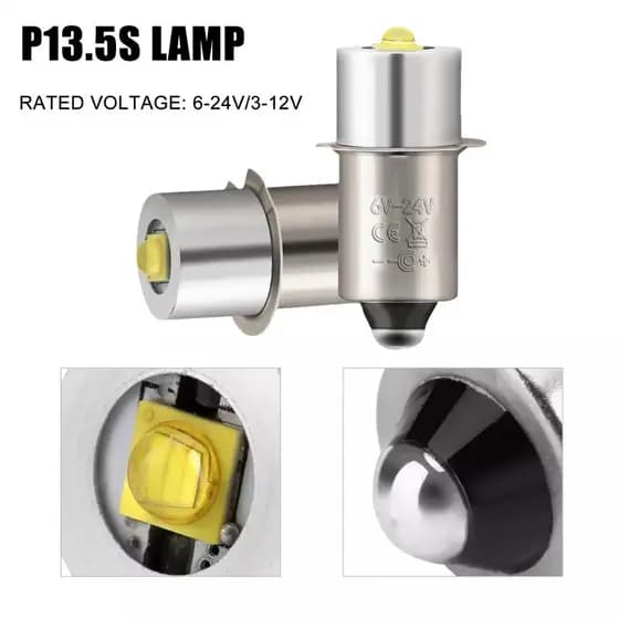 P13.5S E10 BA9S Base 5W LED Lâmpadas De Atualização Lanterna Maglite Branca 6500K 3W DC6V-24V Substituição Tochas Lâmpad