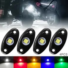 4 Pçs À Prova Dwaterproof Água 12V LED Rock Luzes Kit Underbody Brilho Trilha Rig Atmosfera Lâmpada Para Carro Caminhão