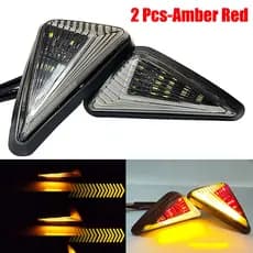 2pcs Luz Indicadora De Mudança De Direcção Da Motocicleta Pisca-12V Vermelha Drl Fluxo Seqüencial Instalação Embutida