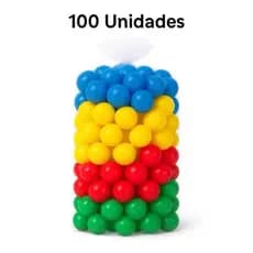 100 Unidades de Bolinha Plástica Colorida Piscina Promoção 15, 25, 50 e 100 - Não Amassam