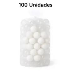100 Unidades de Bolinha Plástica Branca e Transparente Piscina Promoção 15, 25, 50 e 100 - Não Amassam