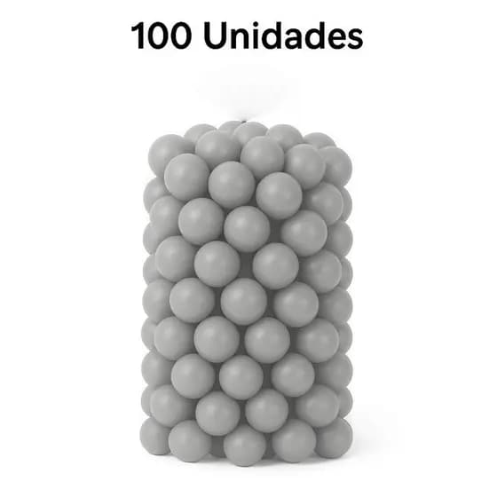 100 Unidades de Bolinha Plástica Cinza Piscina Promoção 15, 25, 50 e 100 - Não Amassam
