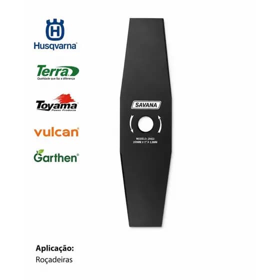 Faca Roçadeira 2 Pontas P/ Toyama Vulcan Garthen Husqvarna