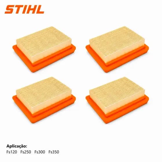 4 unid. Filtro De Ar Para Roçadeiras Stihl Fs 120 / 250 / 300 / 350