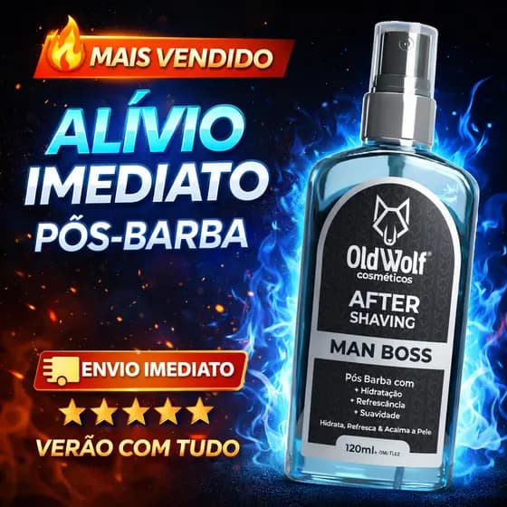 Loção Pós Barba | AFTER SHAVING MAN BOSS 120ml | Hidrata, Acalma e Suaviza a Pele | Envio Imediato