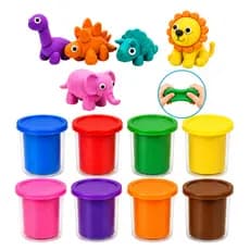 Kit Massinha de Modelar 8 Potes Presente Cores Diferente
