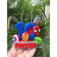 vela em biscuit dos Vingadores