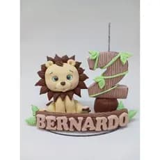 vela em biscuit Leão ou safari/ rei leão